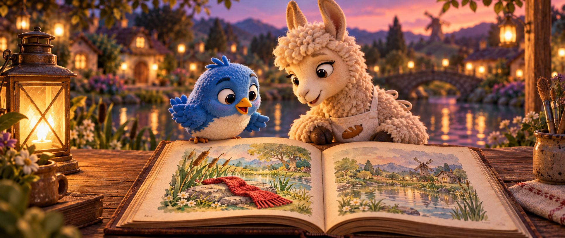 Dash and Mo with the storybook