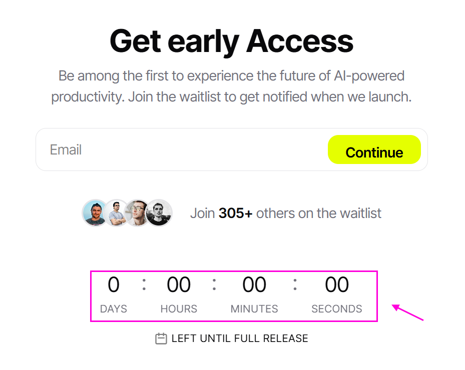 Hero countdown on https://waitly.revoks.dev/