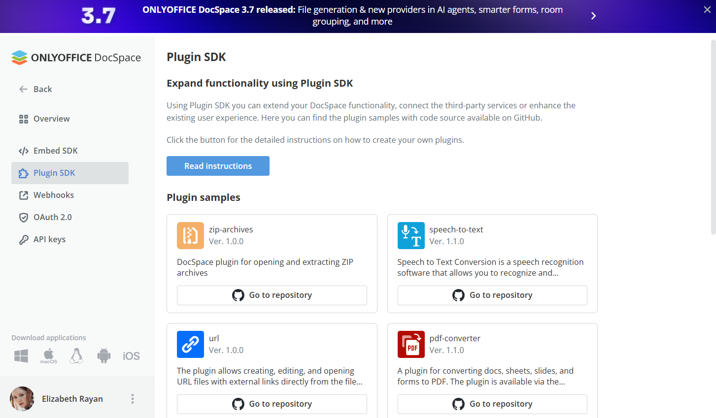 ONLYOFFICE DocSpace Plugin SDK