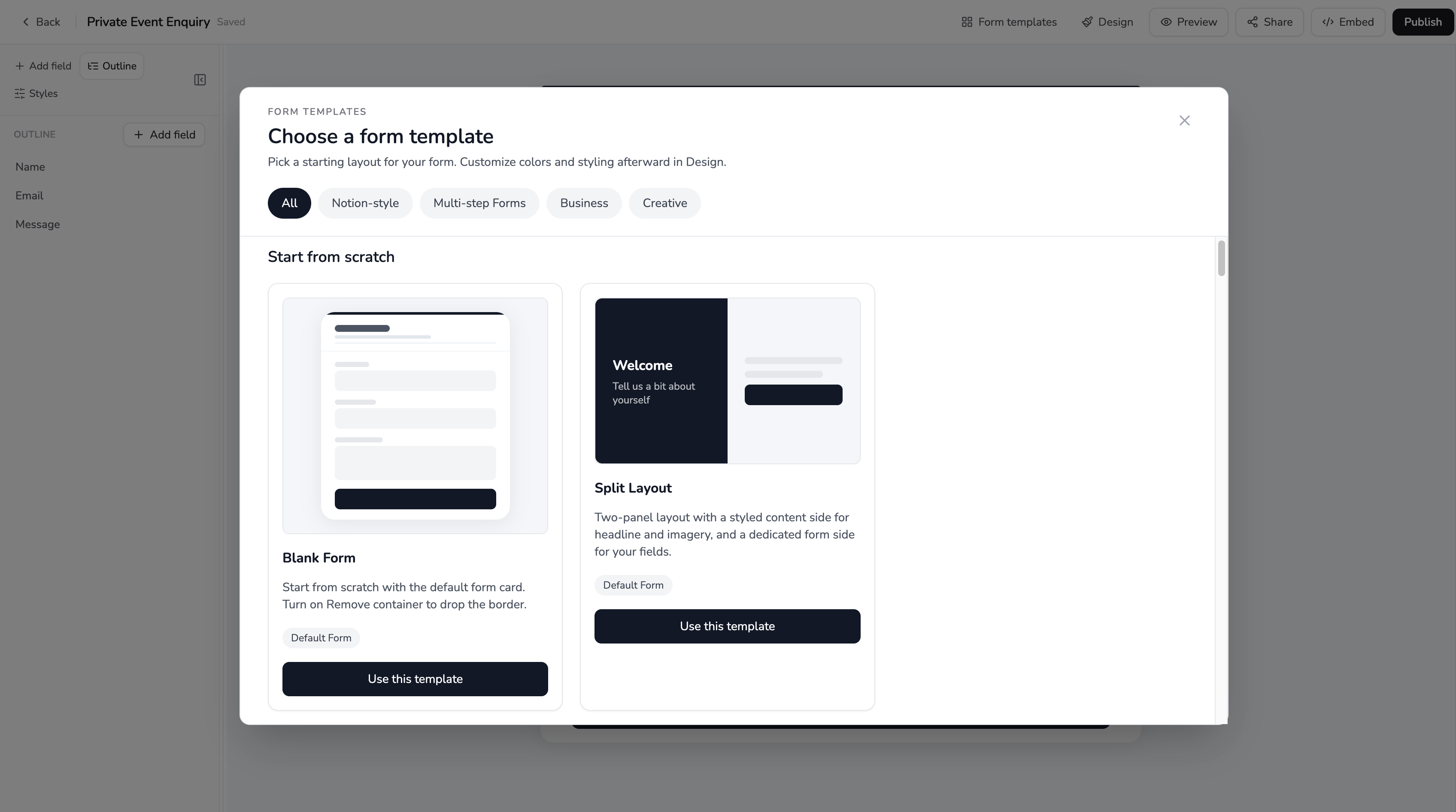 Templates modal 1 