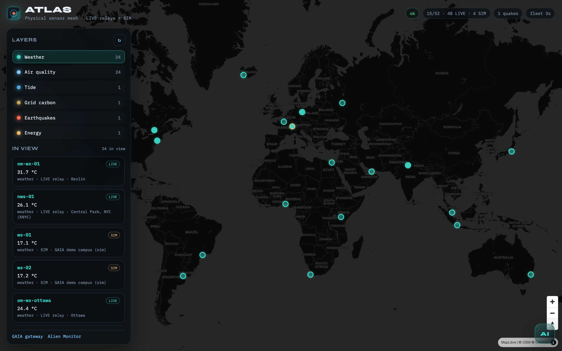 ATLAS — LIVE relays + SIM labeled