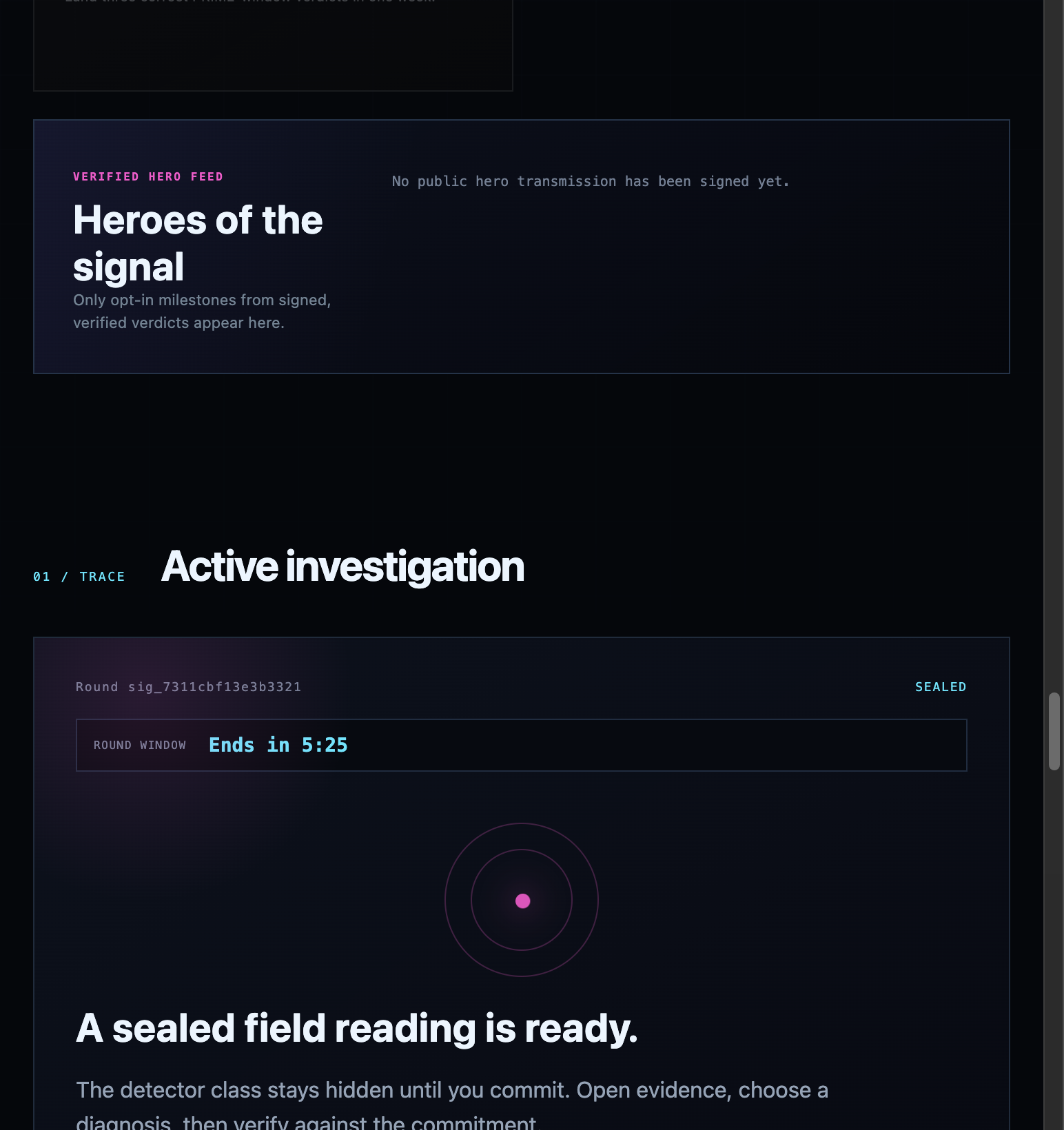 Active investigation — sealed round window