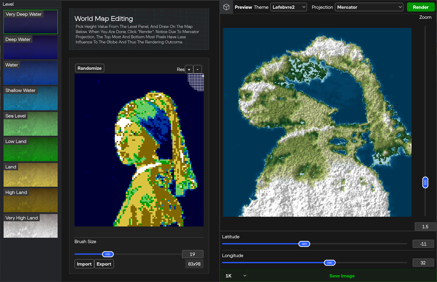 Painting on a 2D Cell Map with Abstract Height Values While FPP Generate Procedural Details