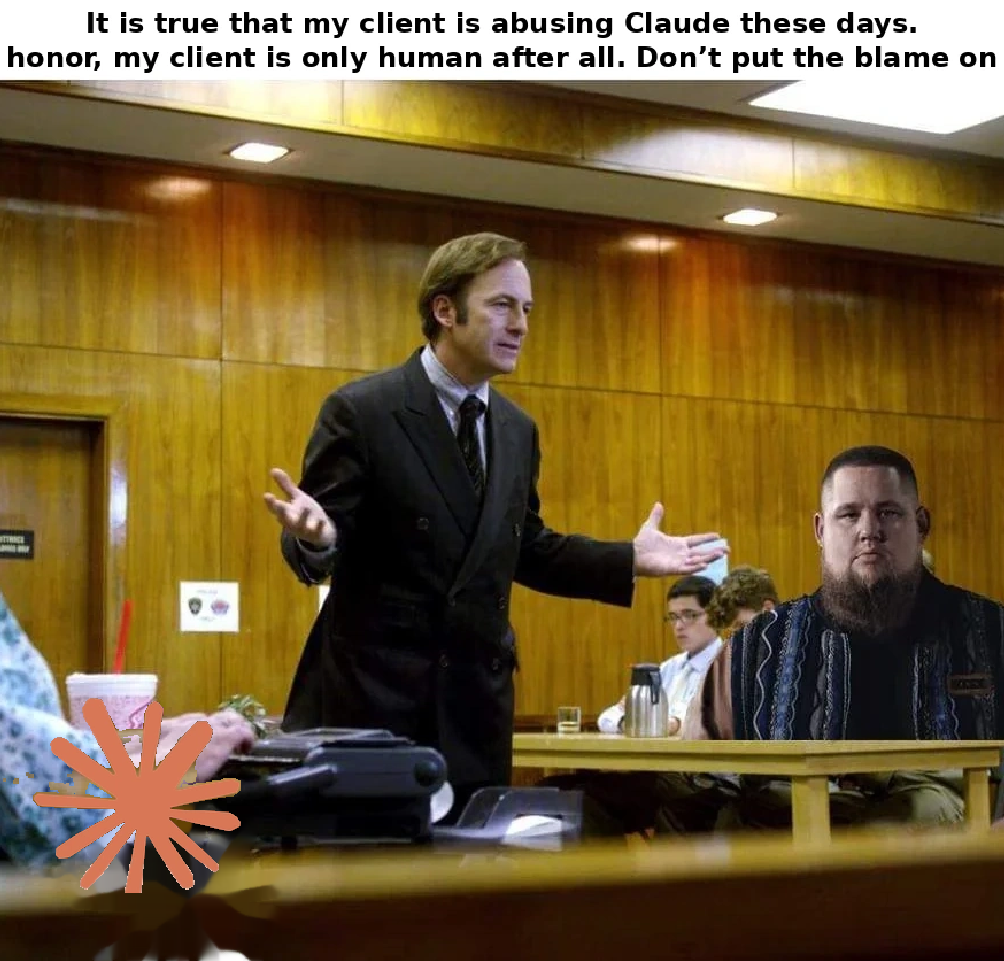 我的律師在法庭上為我辯護，因為我操弄了 Claude