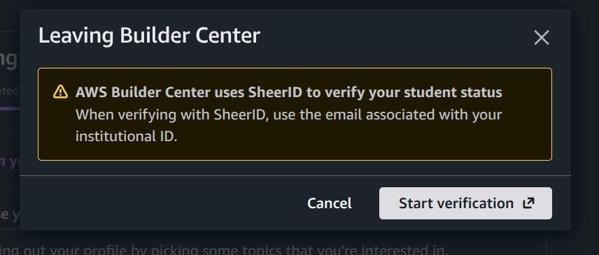 SheerID student verification form screen