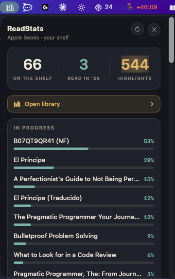 ReadStats main view