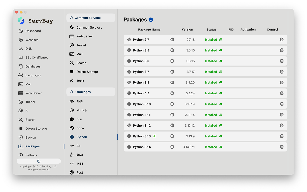 ServBay One-Click Deployment