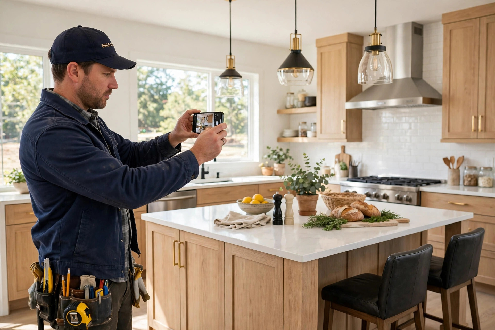 Custom home project photos for marketing