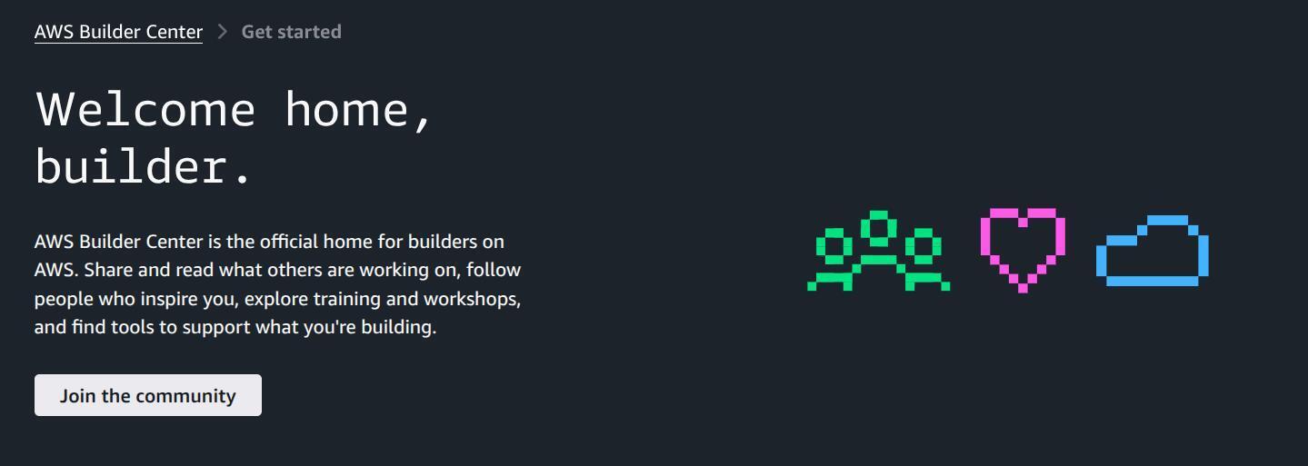 AWS Builder Center sign-in landing page