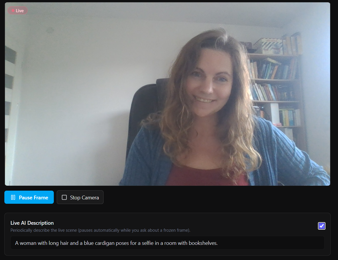 Live camera description