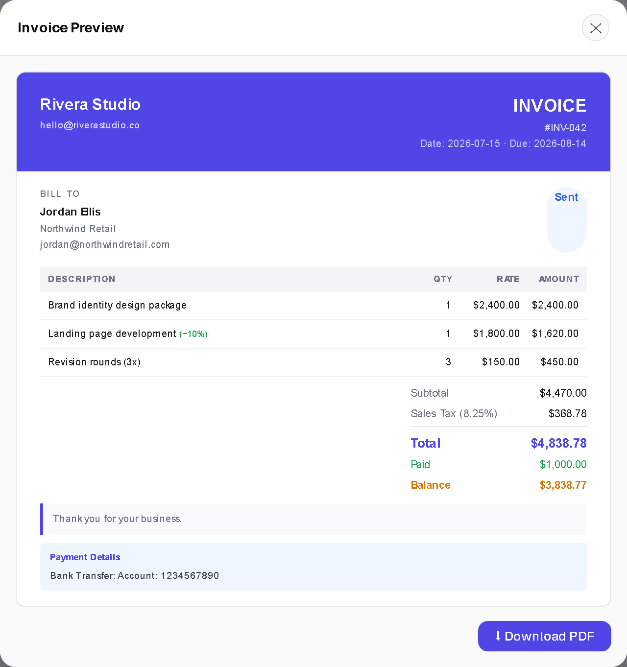 Advanced mode dashboard