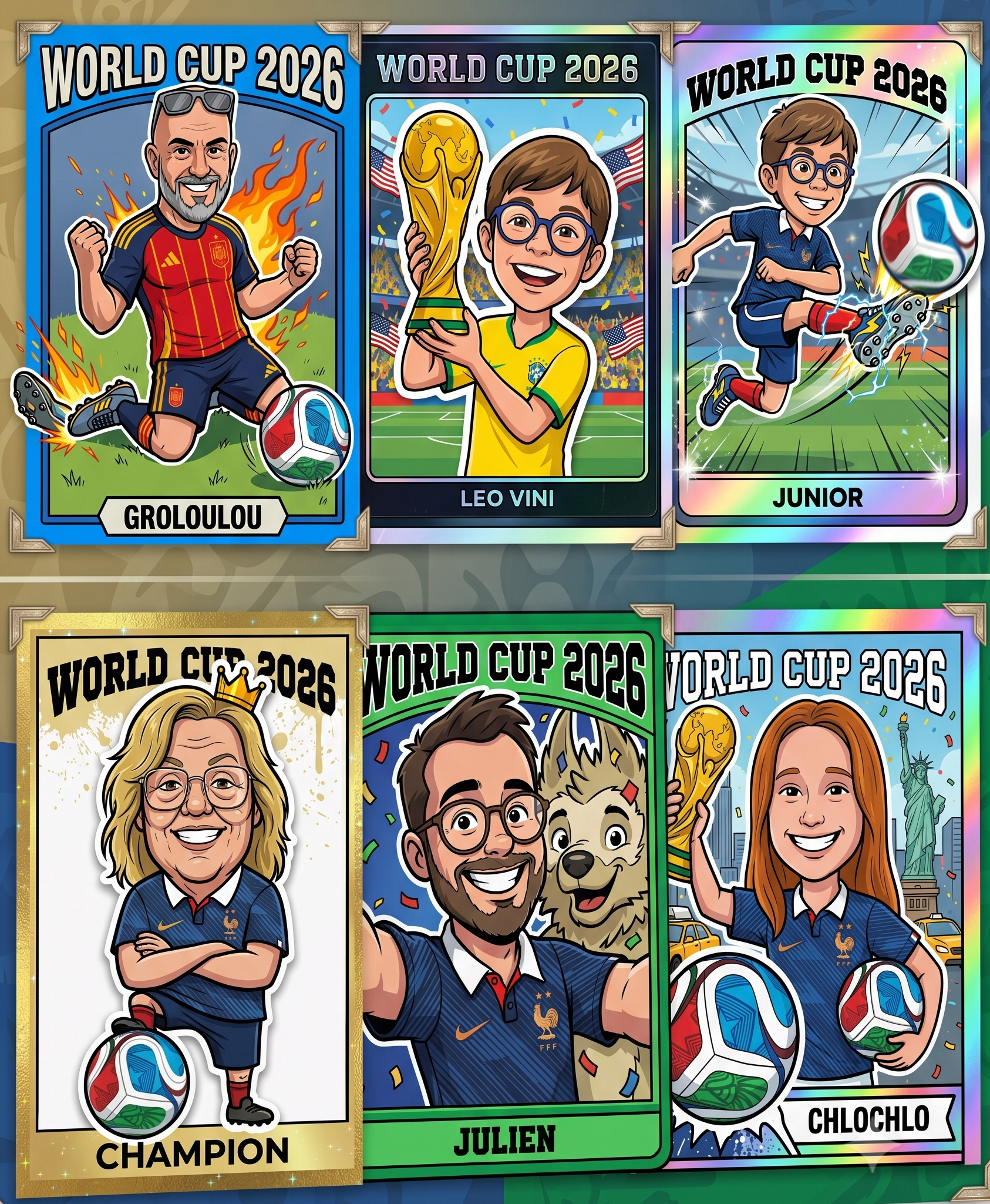 Friends and family become World Cup 2026 cartoon collectibles with Sticker Studio.