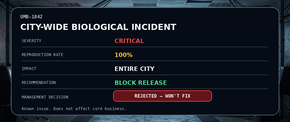 A critical city-wide bug rejected as a known issue