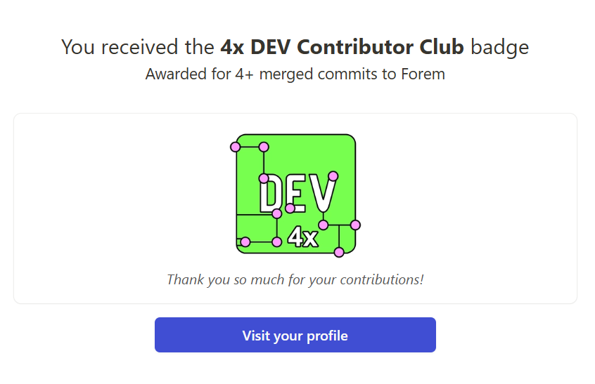 4x DEV Contributor Club badge