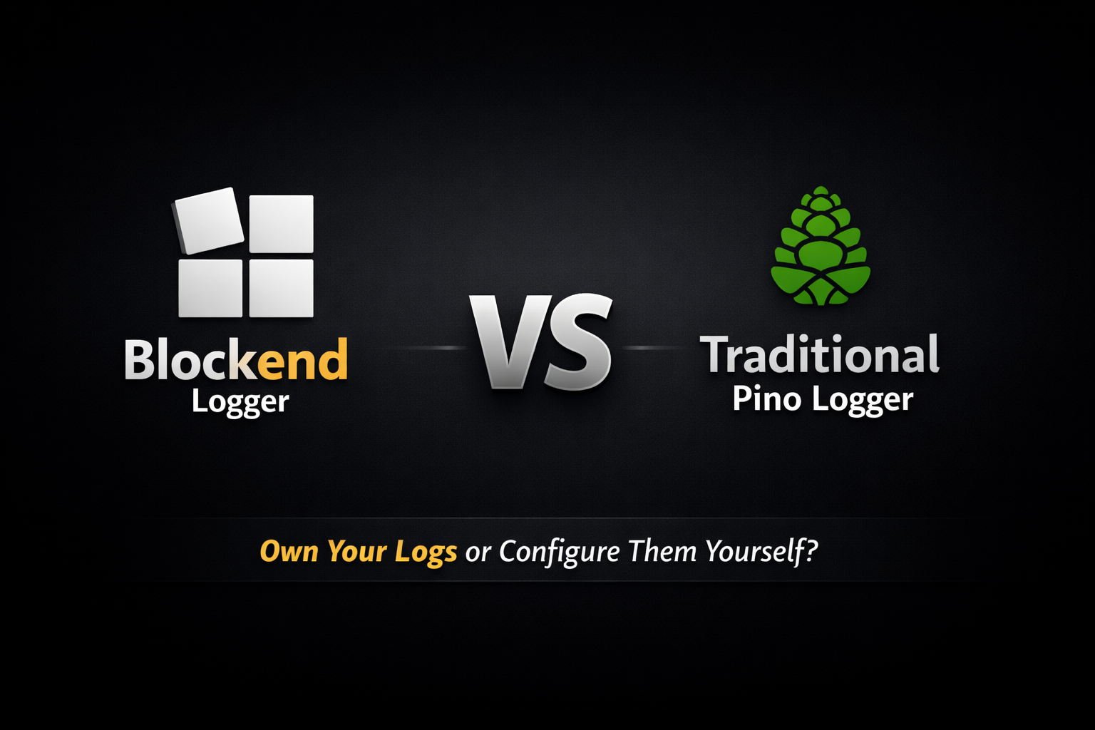 Comparison between blockend logo and traditional pino logger image