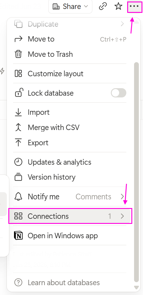 How to find connections in the database