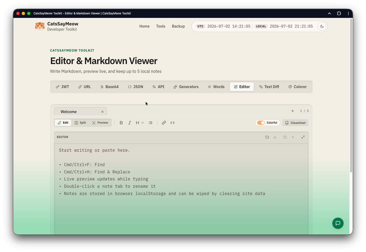Editor & Markdown Viewer