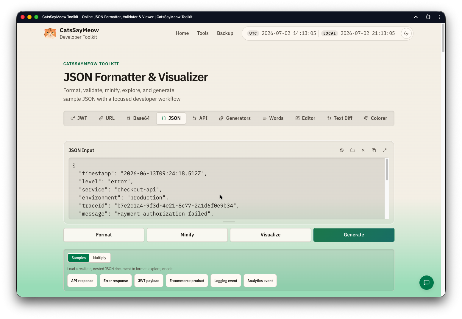 JSON Formatter