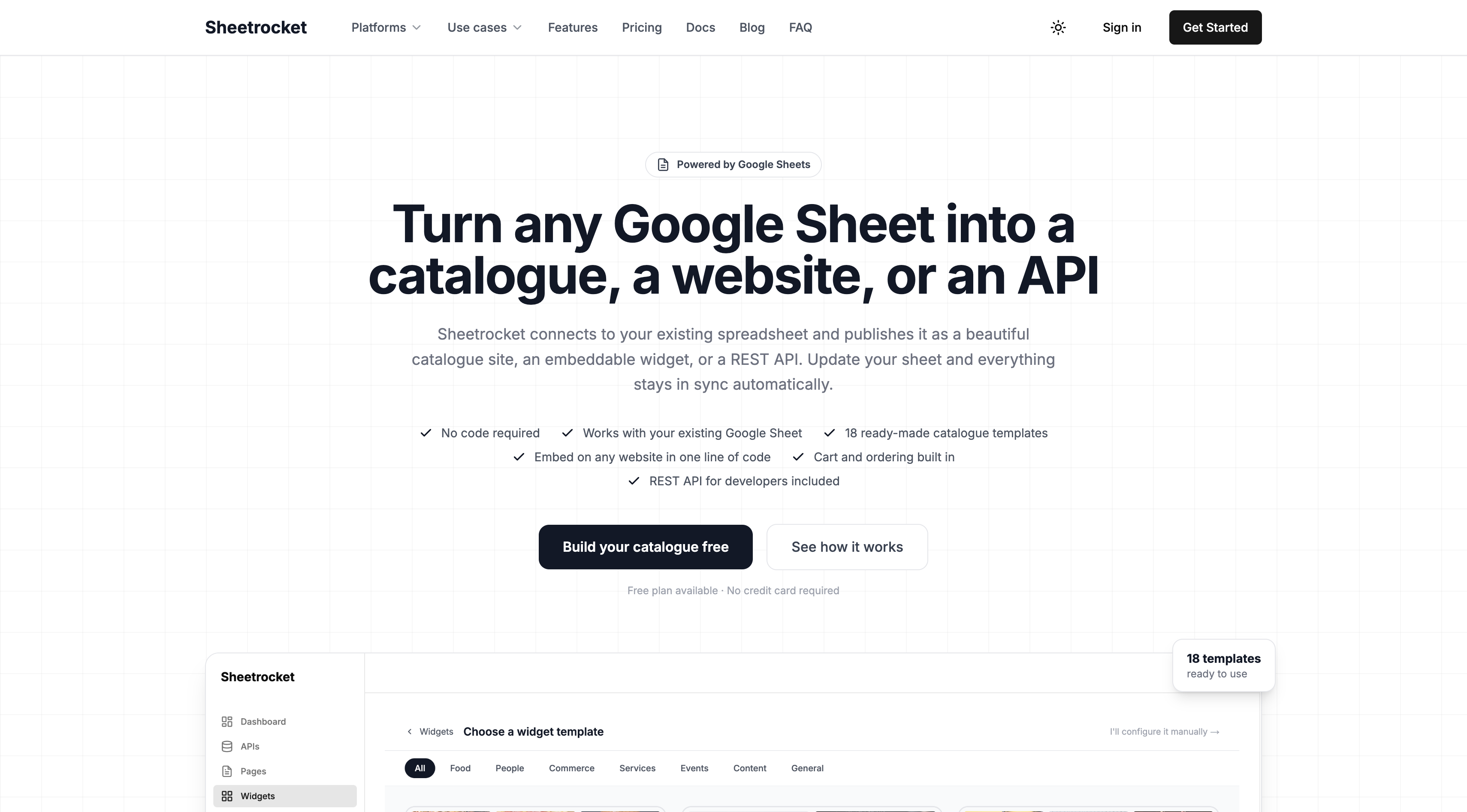 Sheetrocket Landing Page