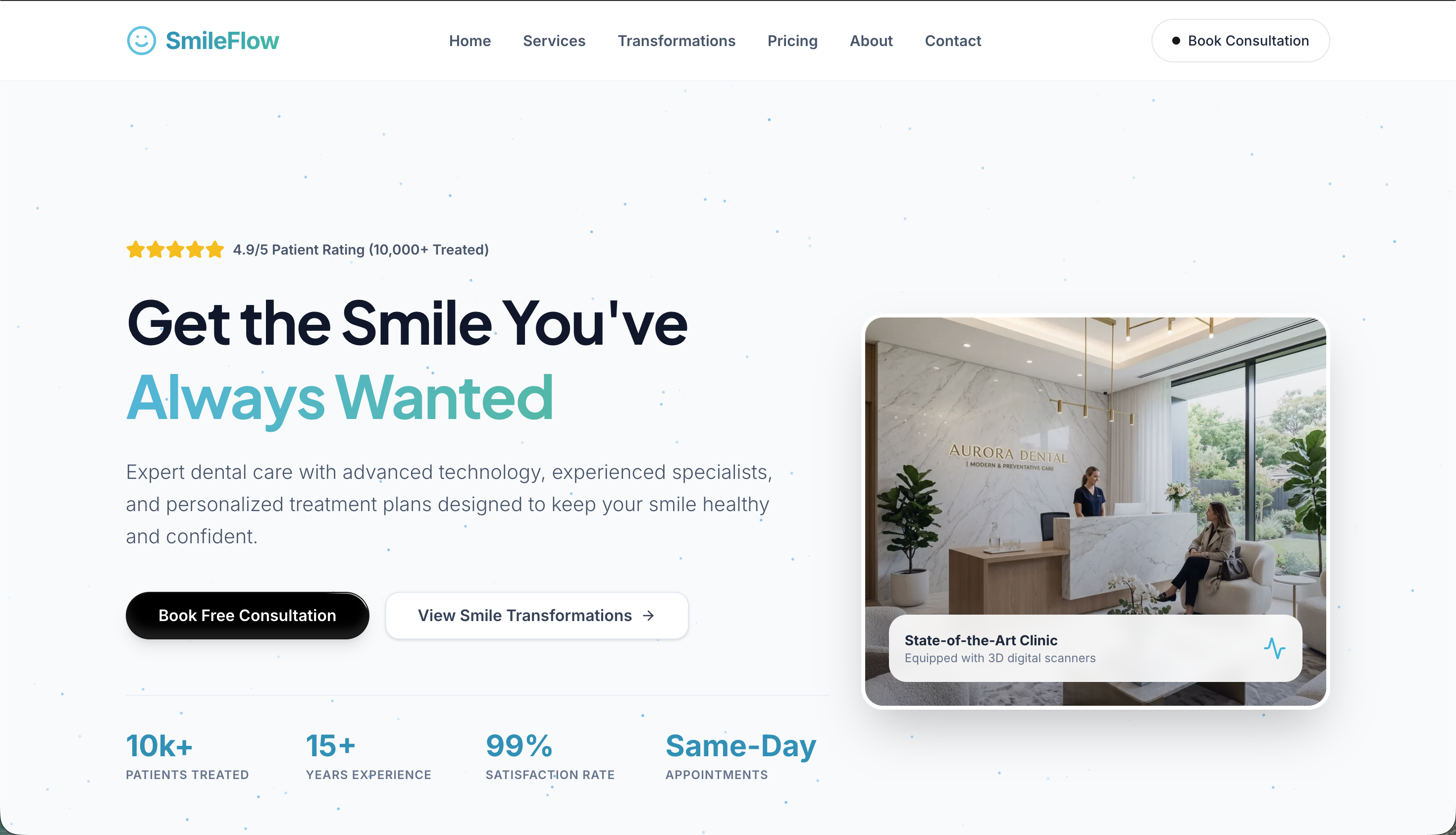 🦷 SmileFlow — Premium Next.js 16 Dental Practice Template
