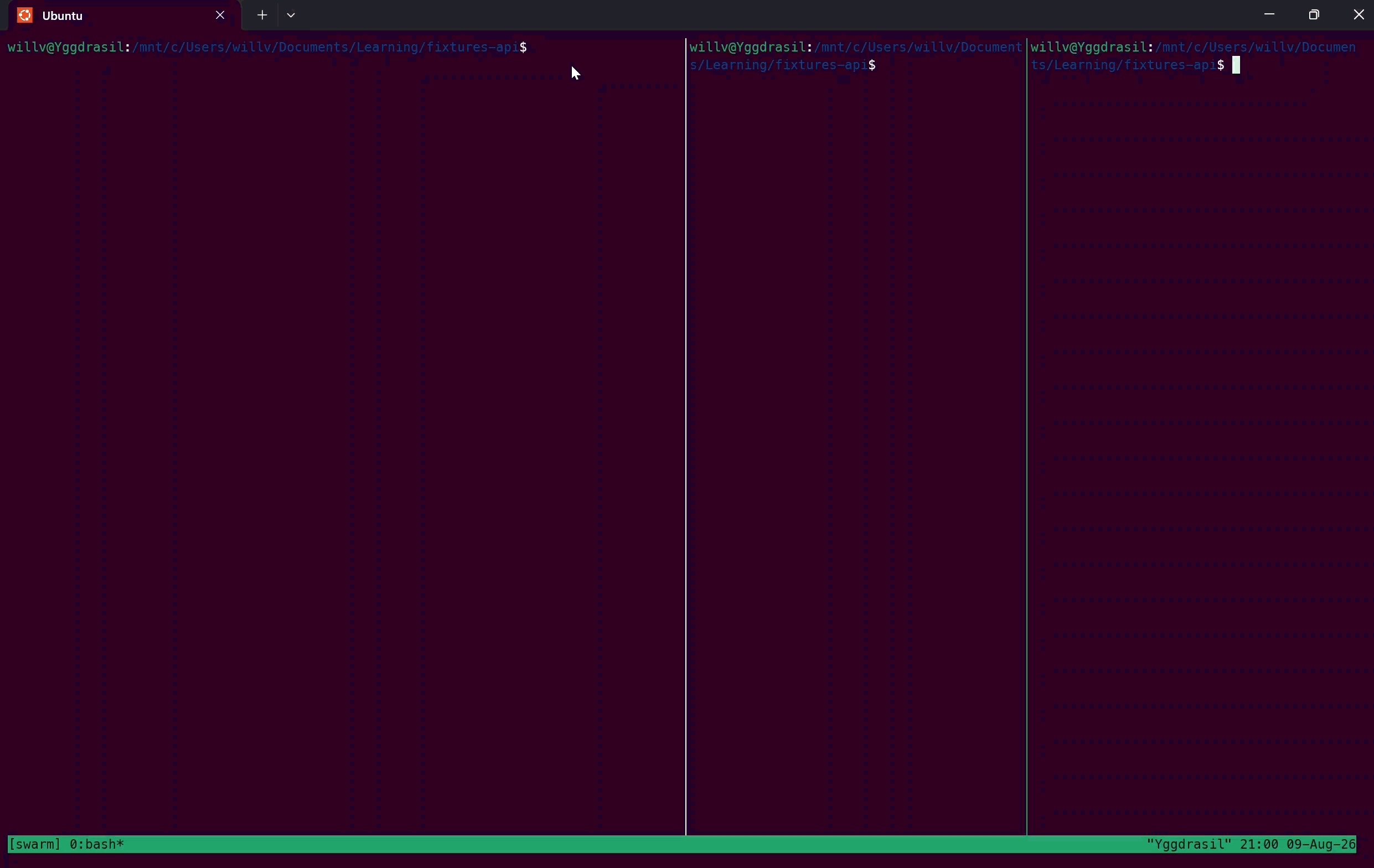 Cycling through tmux pane layouts with Ctrl+b space