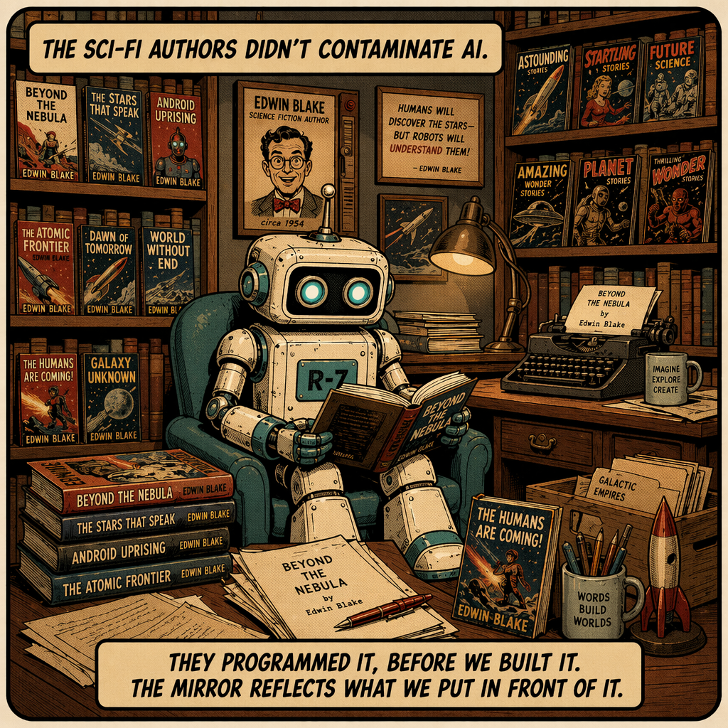 Panel 10 - The sci-fi authors didn't contaminate AI. They programmed it.