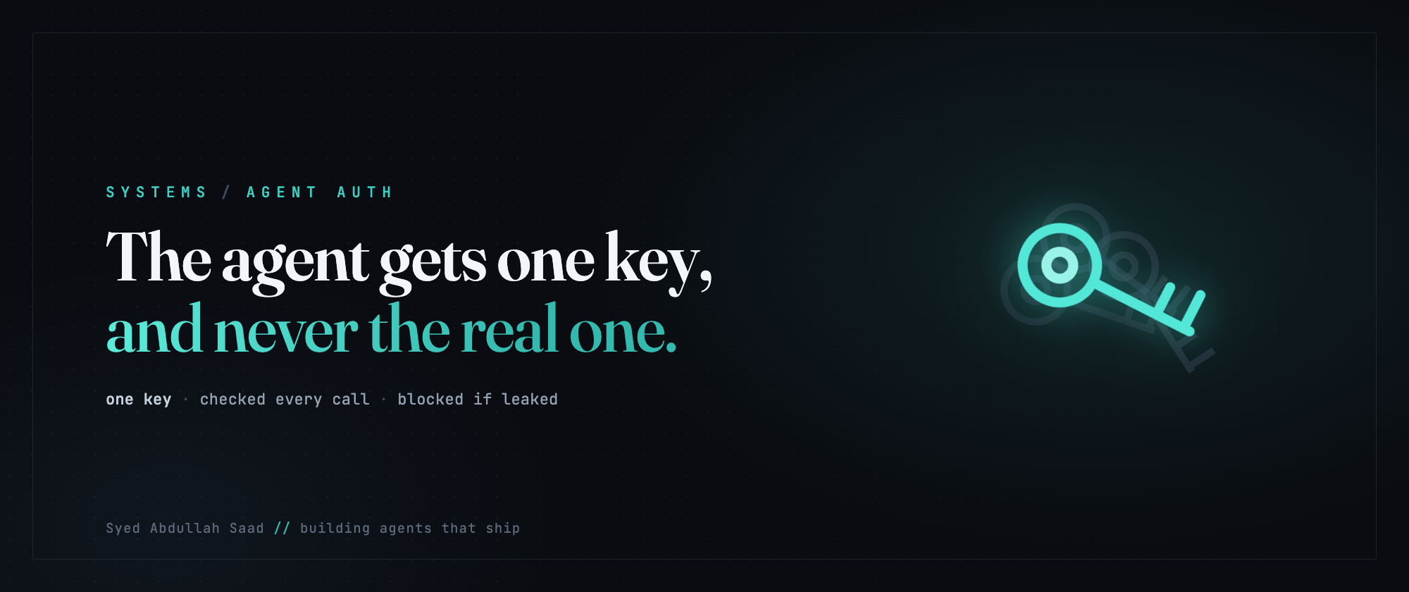 Cover for the article on AI agent API key security