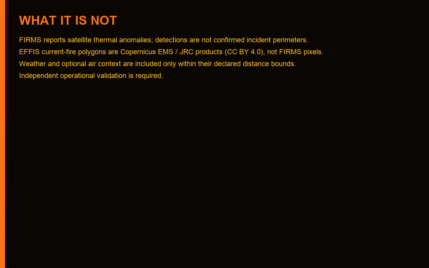 Limitations — detections are not perimeters