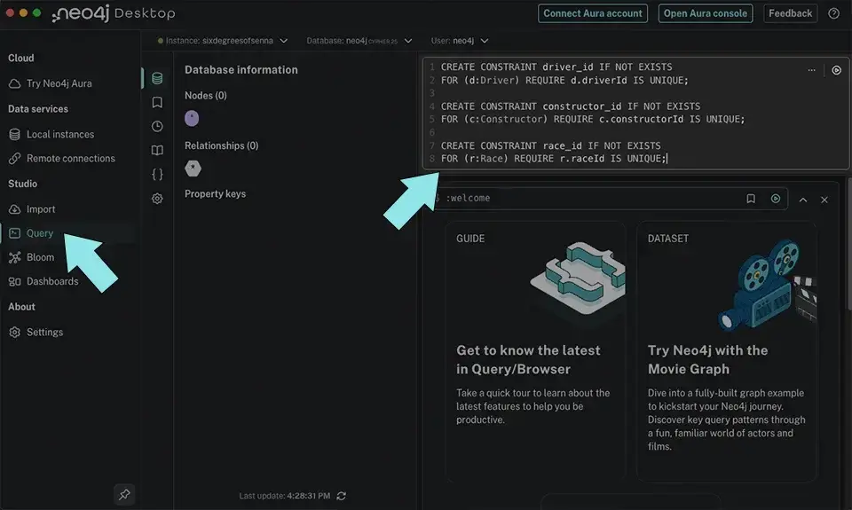 Neo4j Query Window