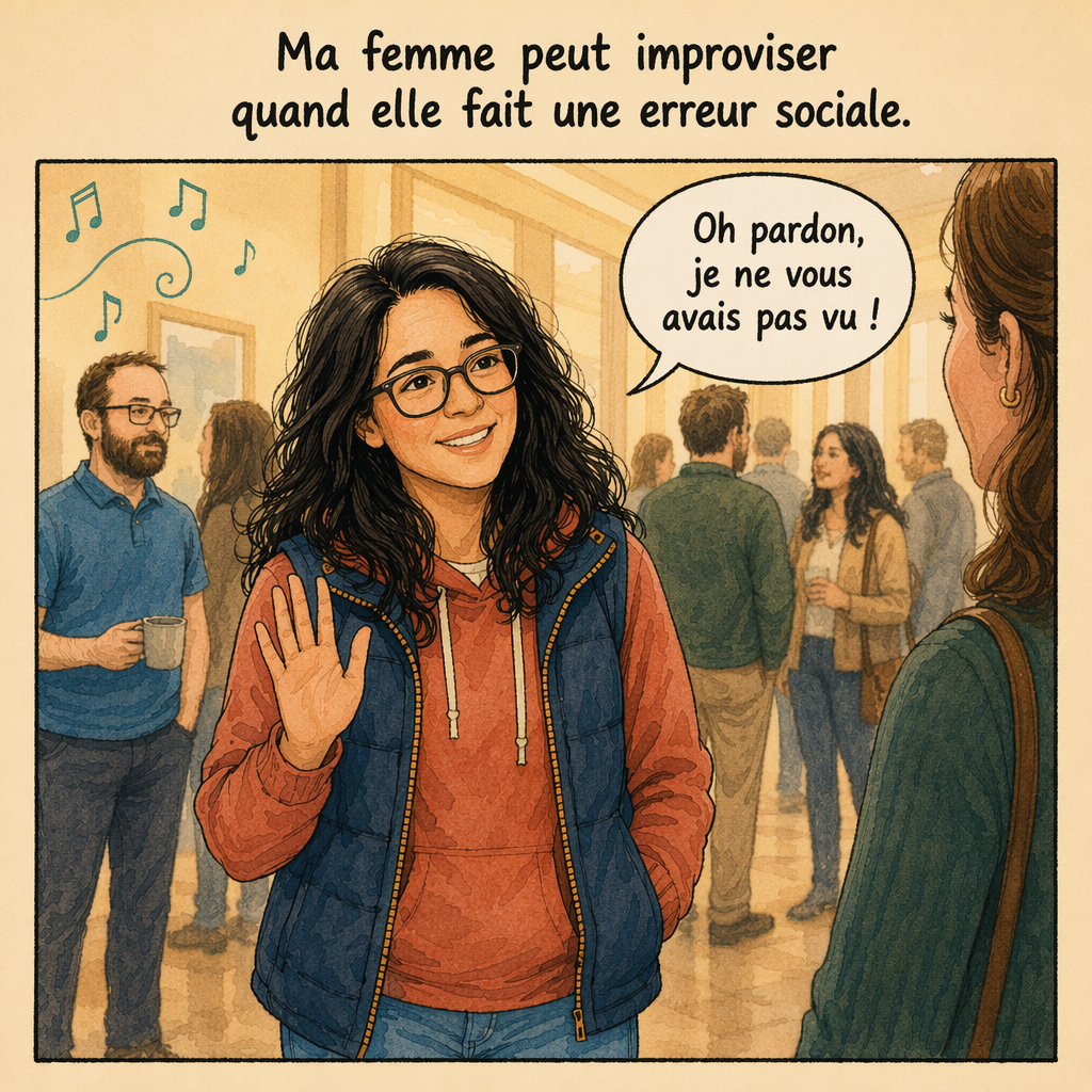 Jimena sourit et salue lors d'un événement social.