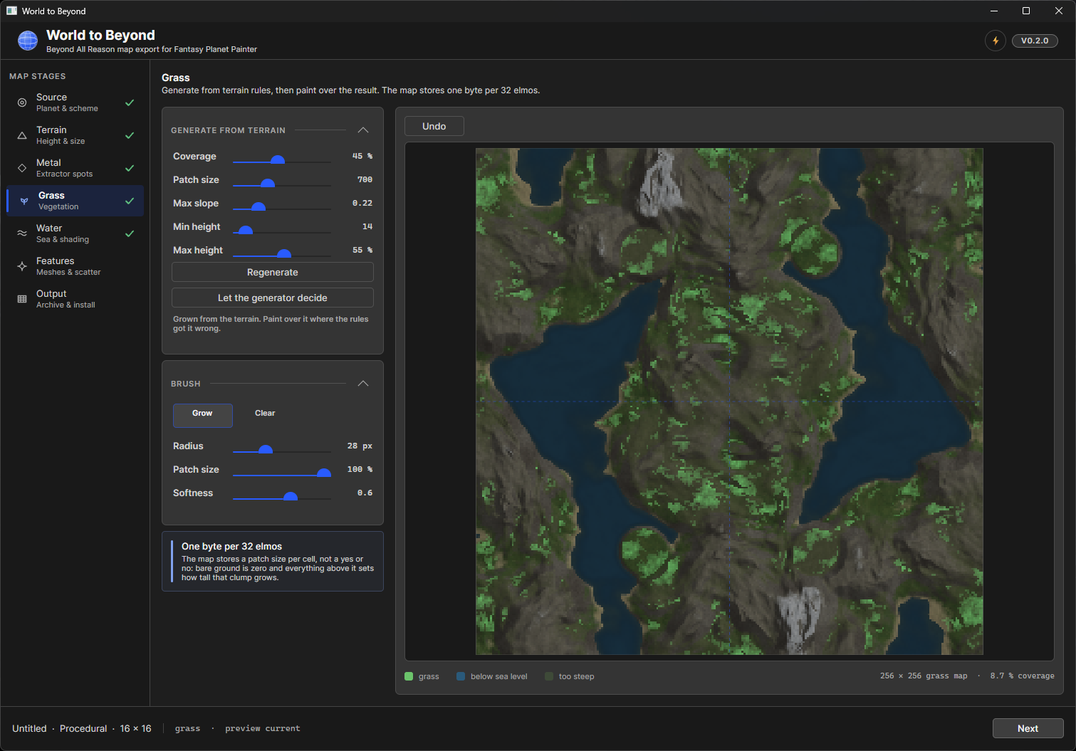 Methodox Fantasy Planet Painter World to Beyond Plugin for BAR Map Making - Grass Map
