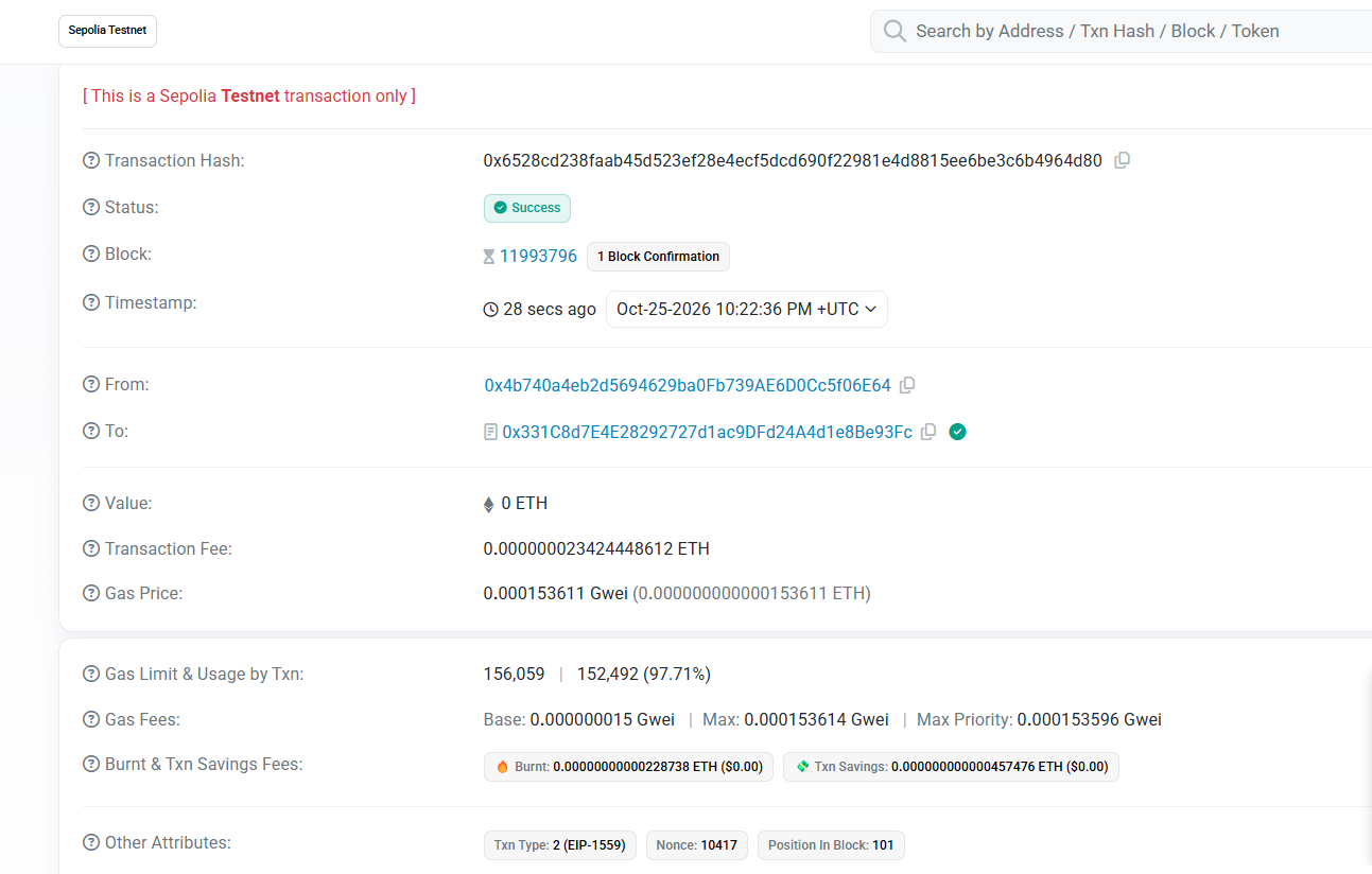 Ethereum Transaction hash receipt