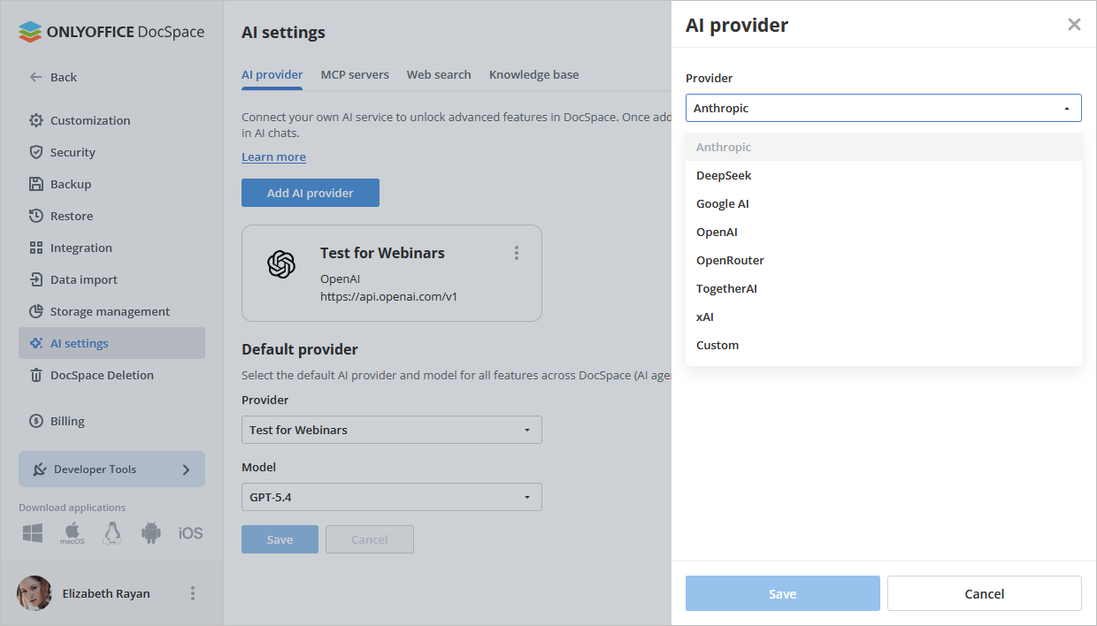 AI in ONLYOFFICE DocSpace
