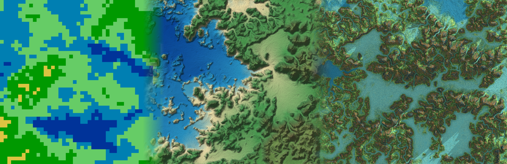 2D Flat World in FPP - Basic Altitude Coloring to Relief Render