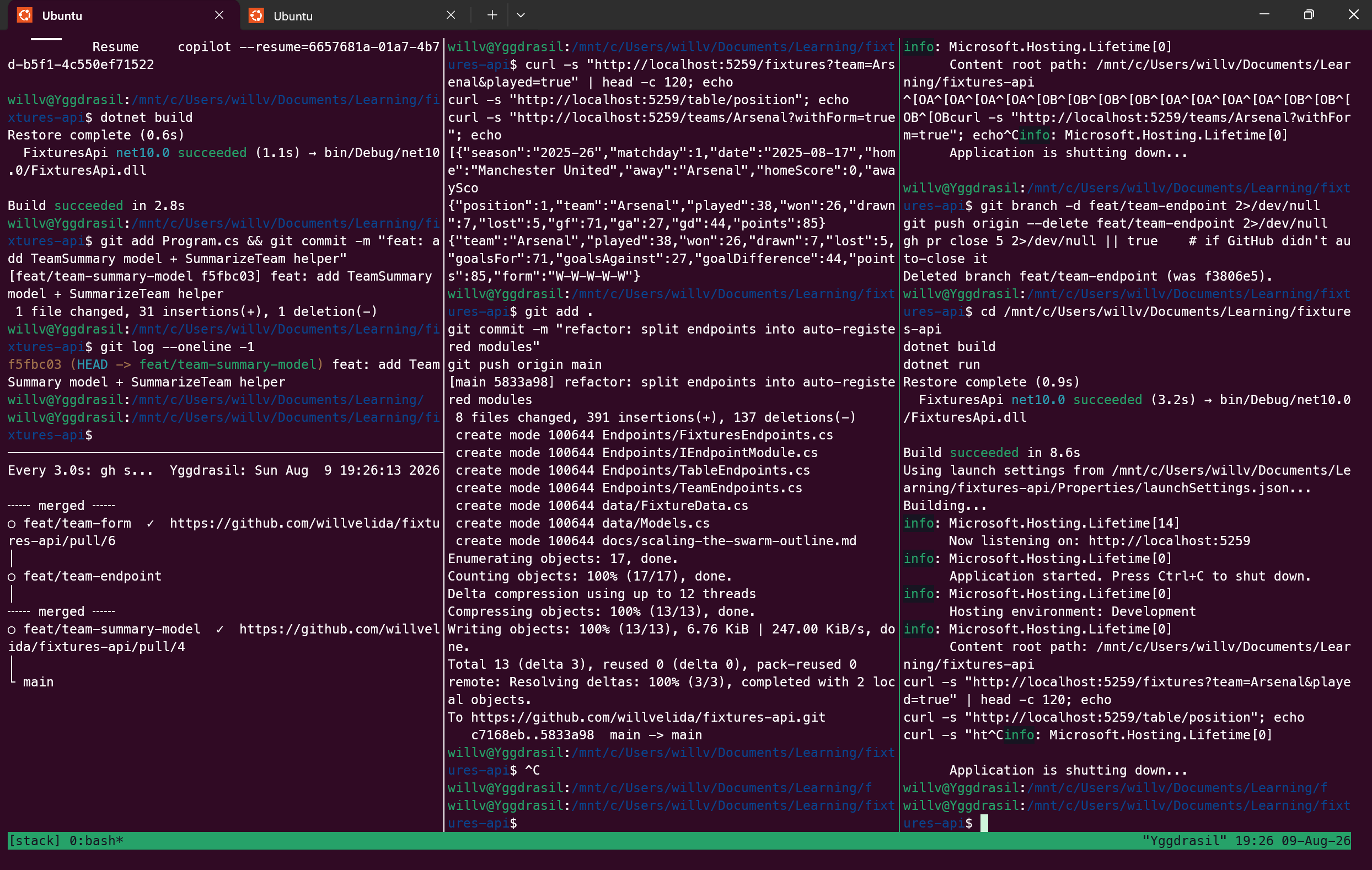 tmux sessions, windows, and panes diagram showing the hierarchy