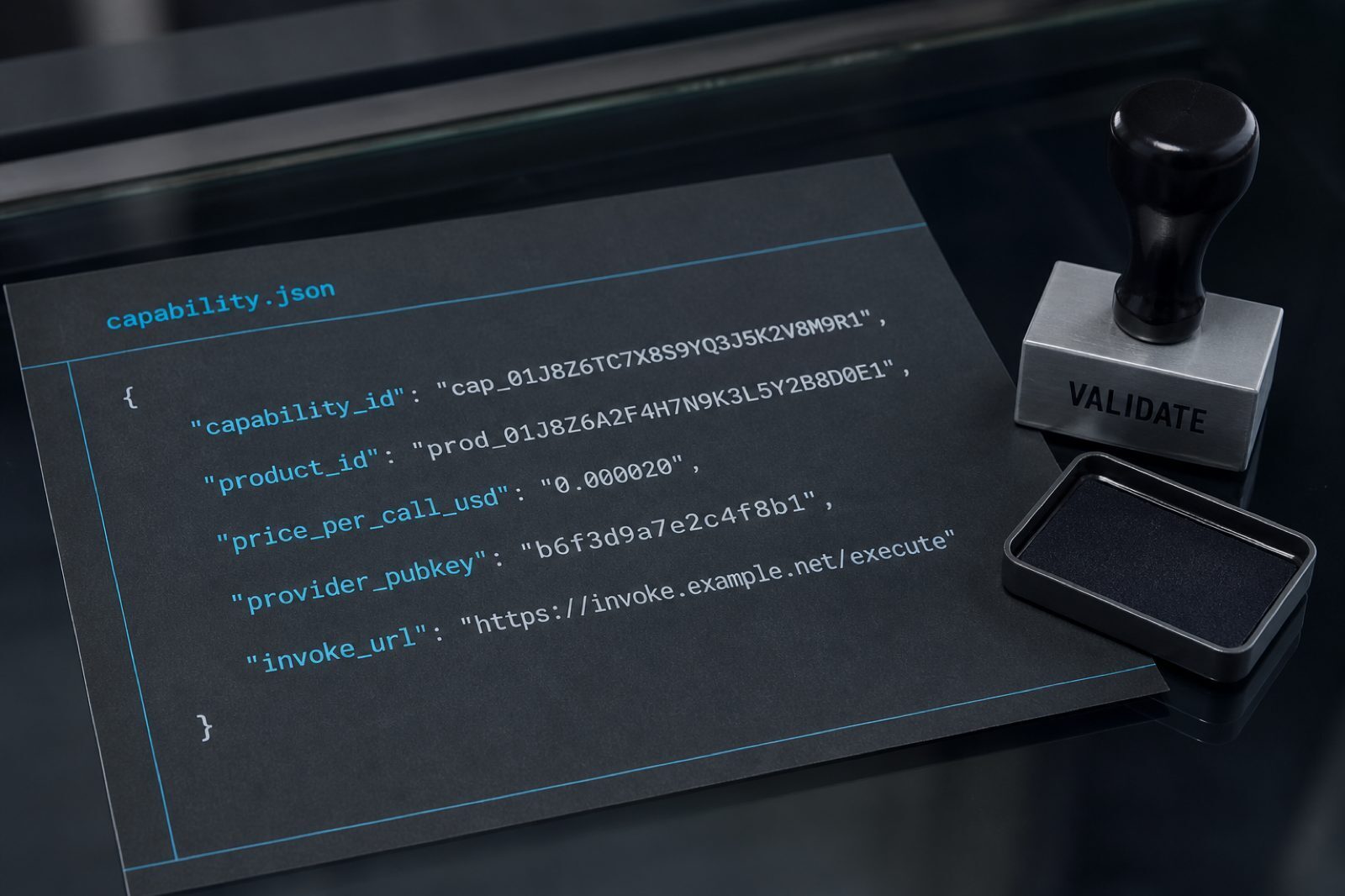 capability.json beside a VALIDATE stamp
