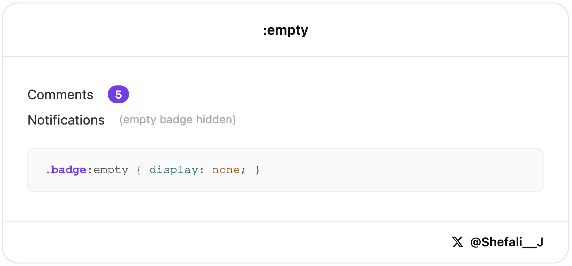 CSS empty for Empty Elements