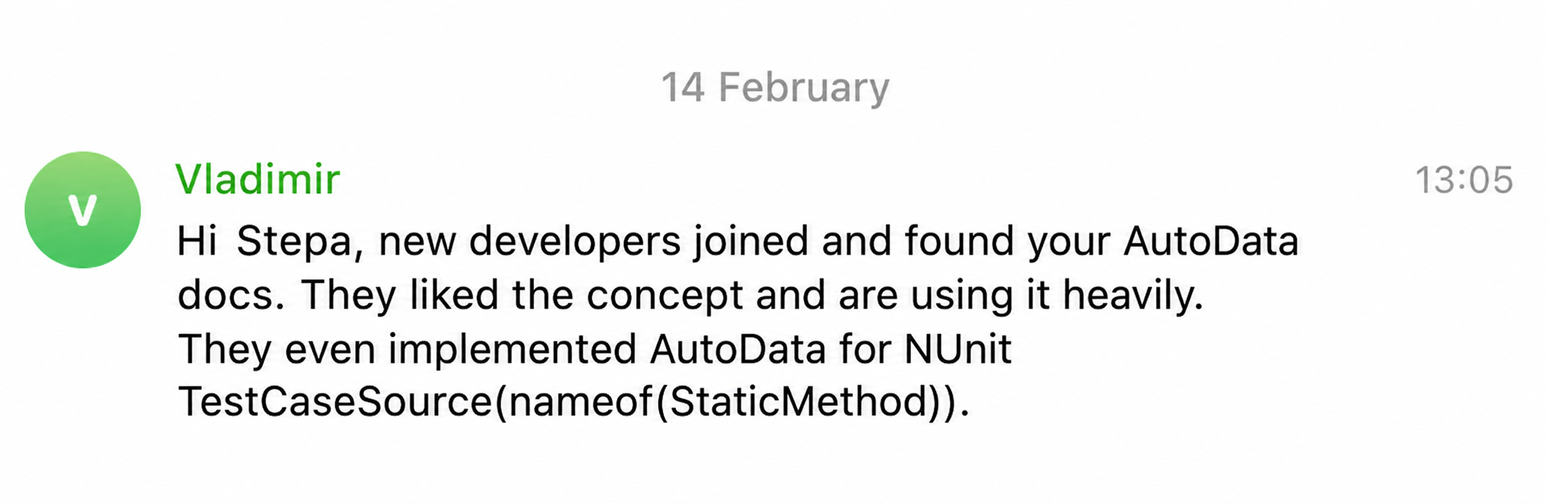 Developer feedback about AutoData