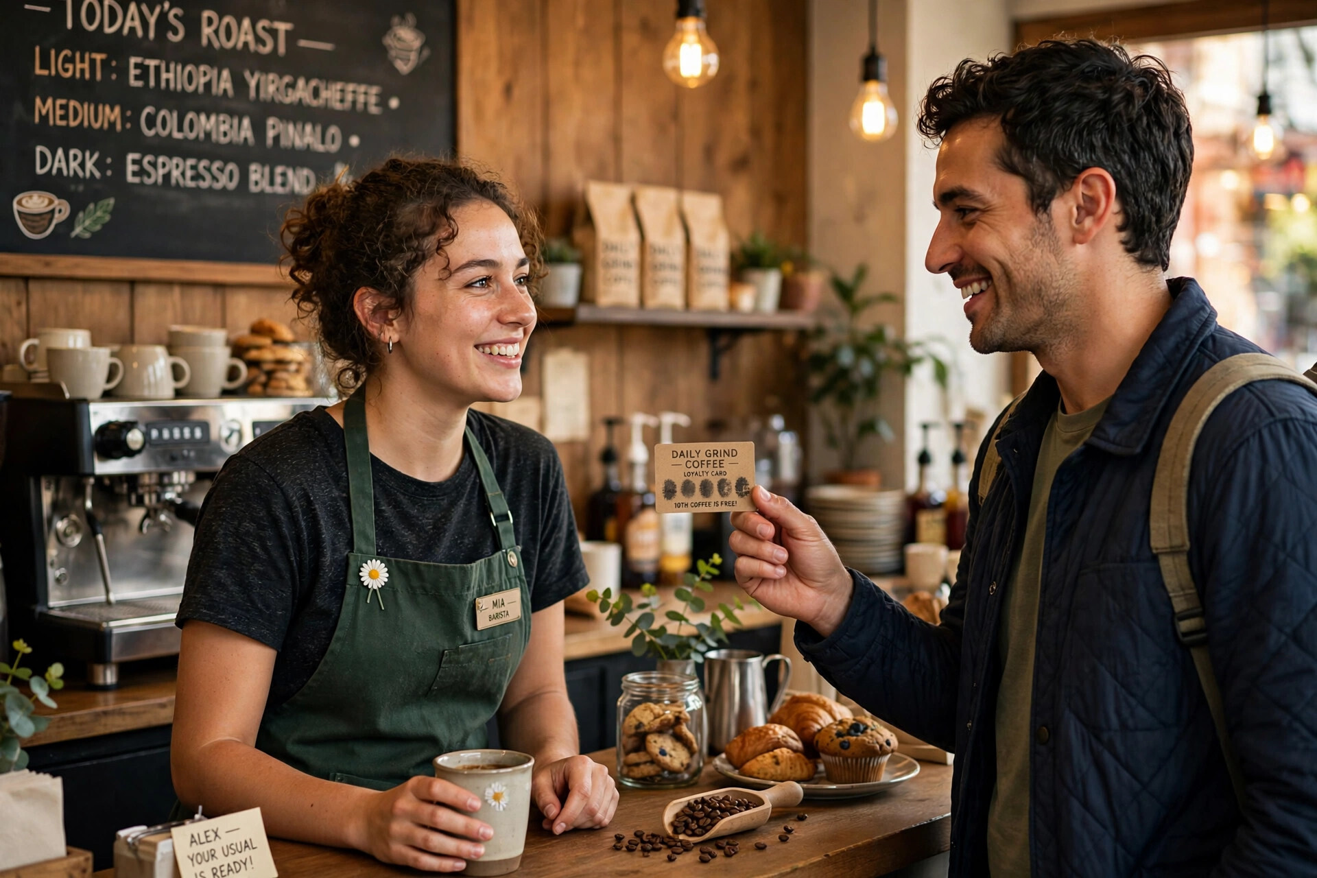 Loyal customers enjoying coffee at a local cafe
