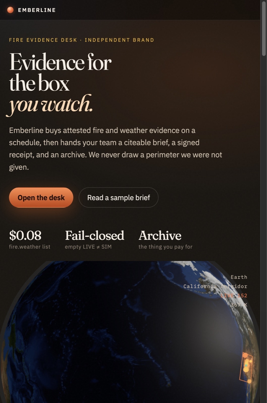 Emberline — evidence for the box you watch