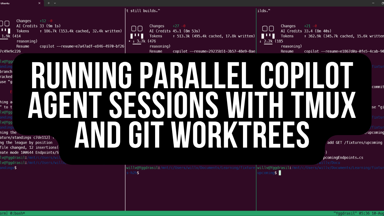 Running multiple GitHub Copilot agents in parallel with tmux