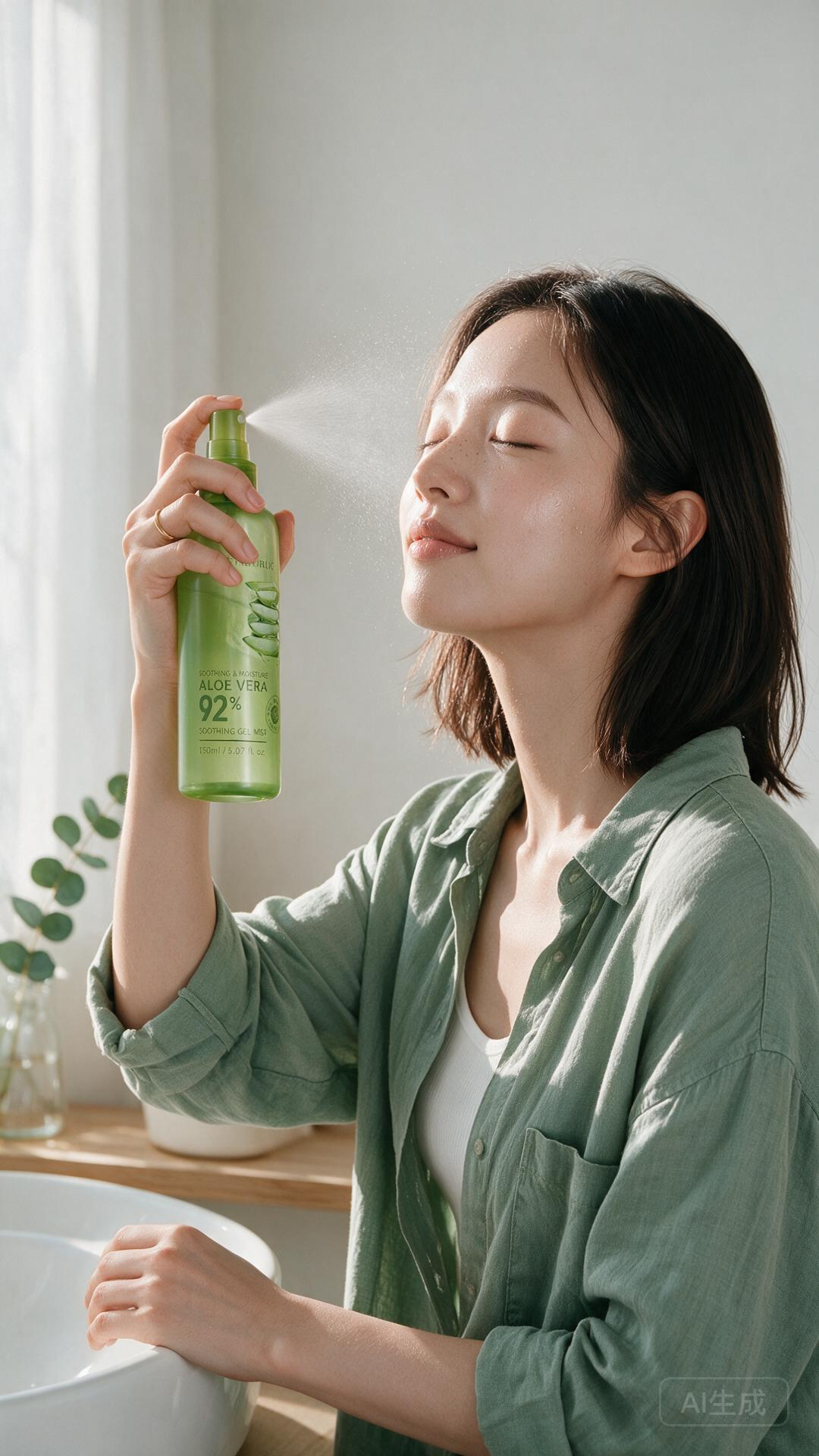 같은 캐릭터가 제품을 사용하고 있음