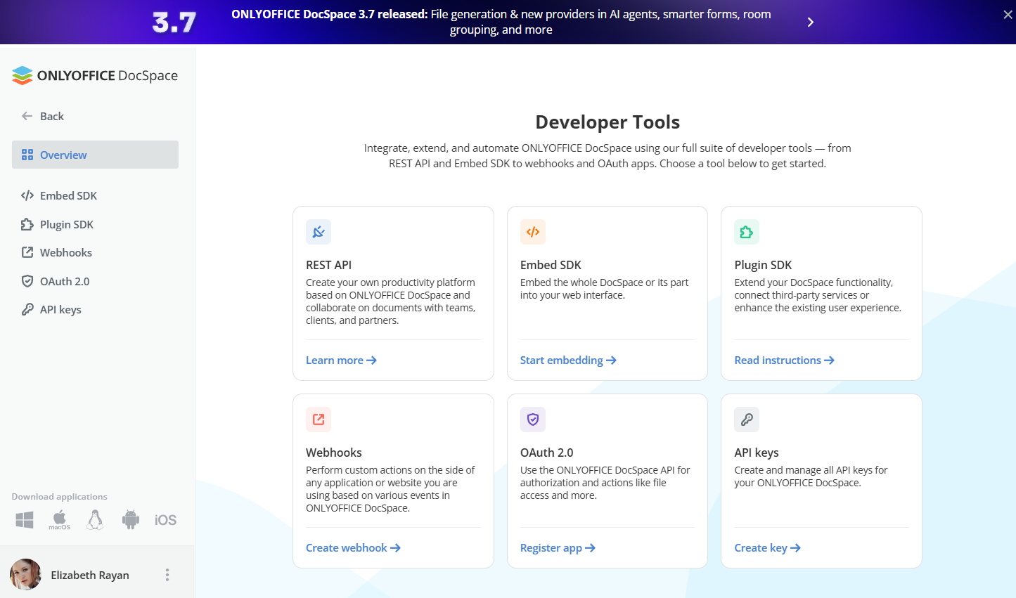 ONLYOFFICE DocSpace Developer Tools