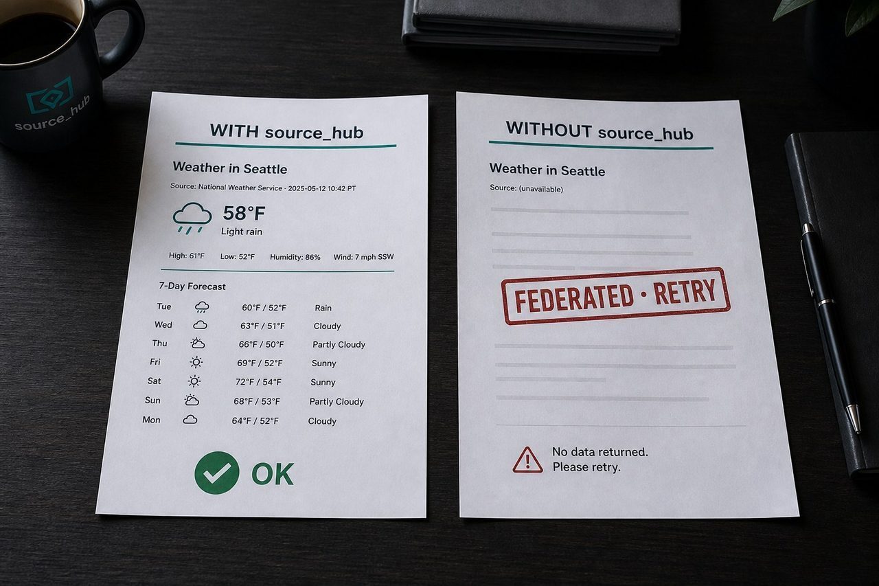 Two papers: WITH source_hub OK, WITHOUT source_hub federated retry