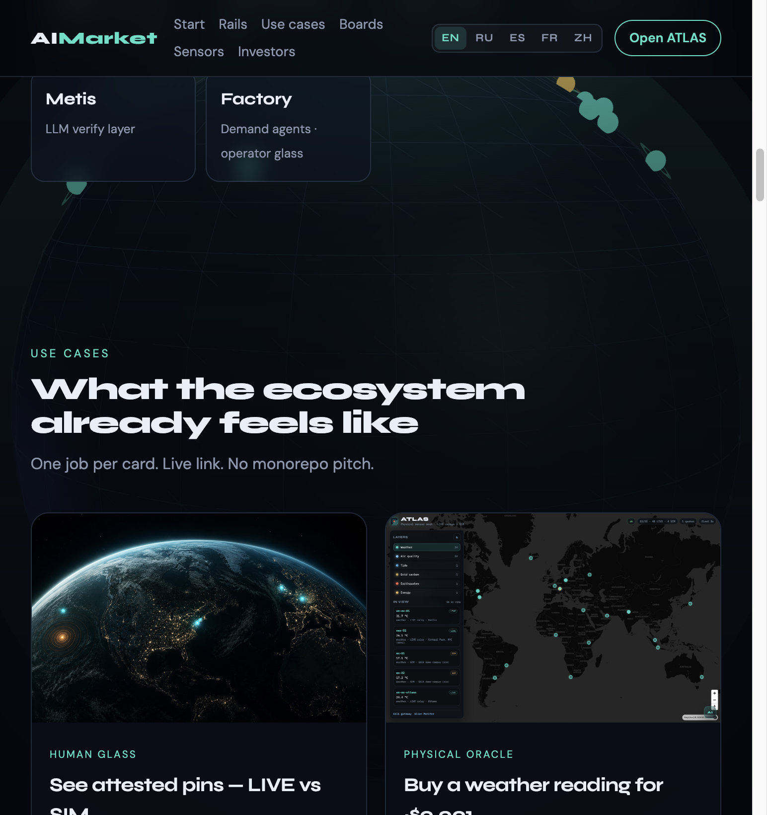 Use cases — attested pins, weather you can buy