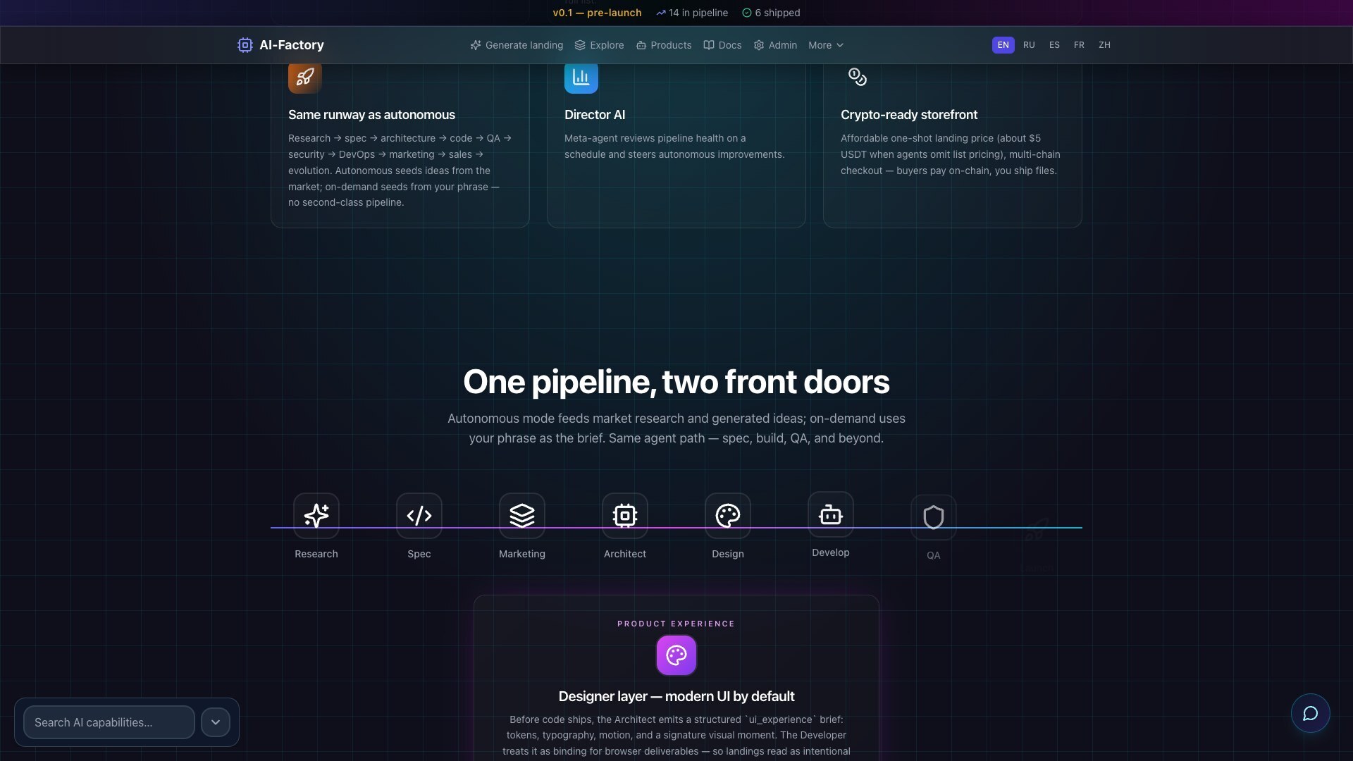 One pipeline, two front doors — research through QA
