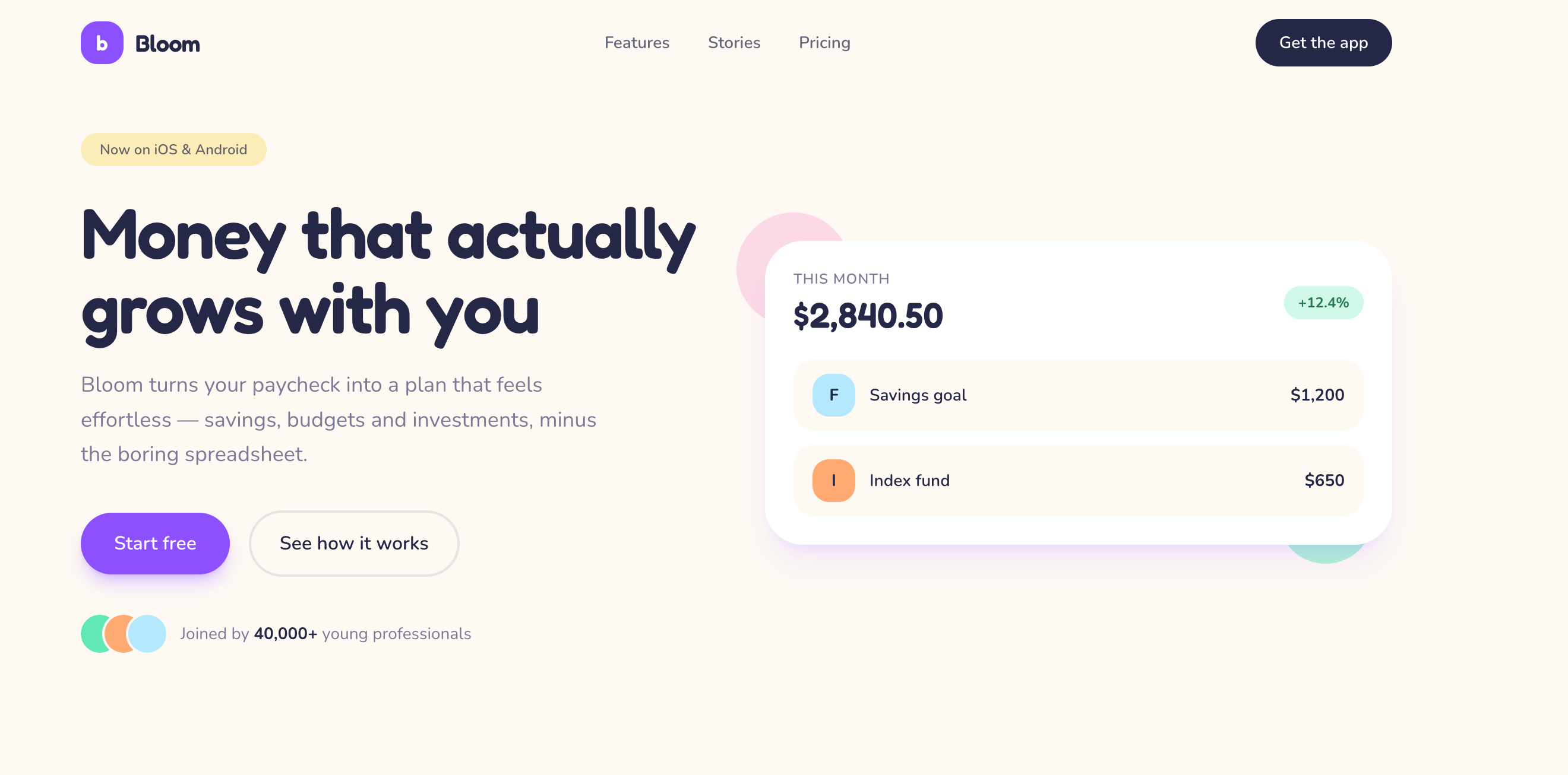 AI-generated finance landing page created with Lovable using the same generic prompt