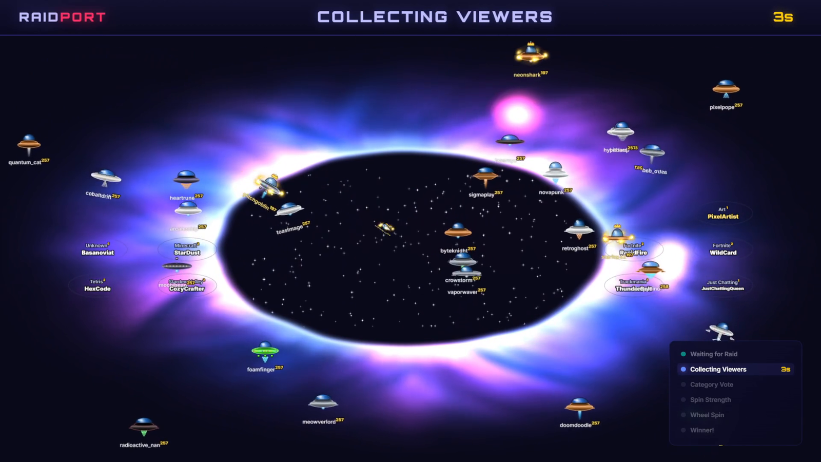 The portal opening as a raid arrives