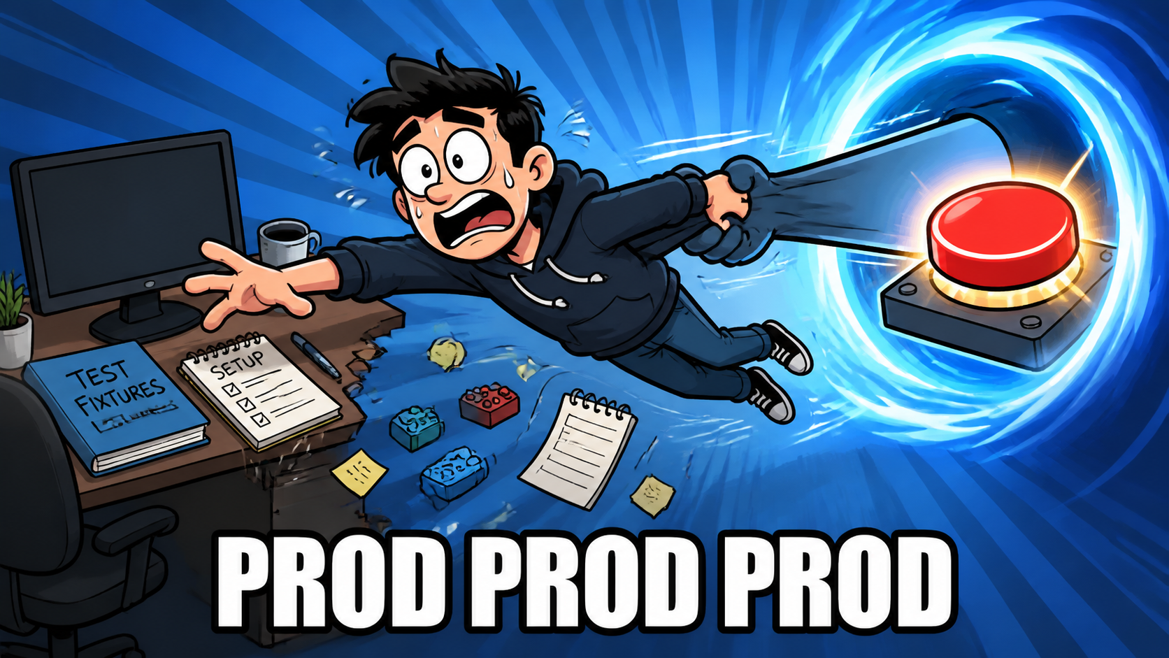 Developer pulled from test setup toward production