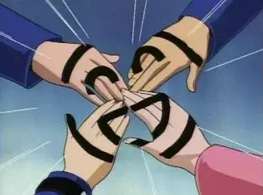 Yu-Gi-Oh smiley hand